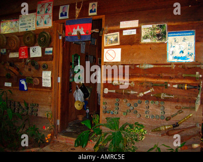 Disarmed and defused weapons at landmine museum and rehabilitation centre in Siem Reap Cambodia Stock Photo