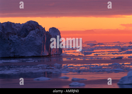 Icebergs in Disko Bay, Greenland Stock Photo