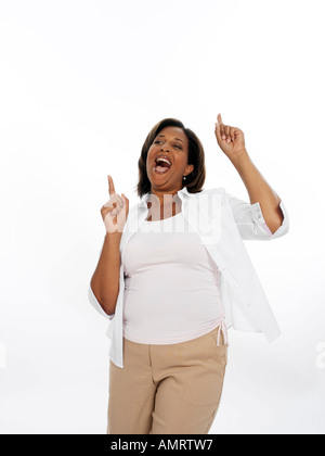 Portrait of Woman Dancing Stock Photo