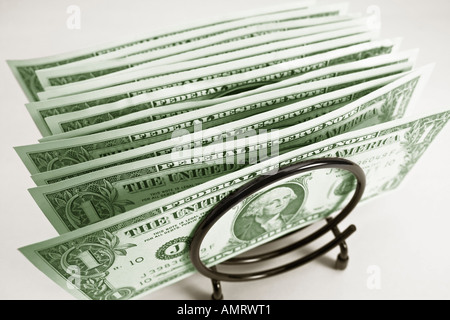 American One Dollar Bills Stock Photo