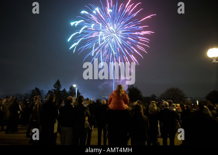 November 5th Guy Fawkes night fireworks show in London UK Stock Photo
