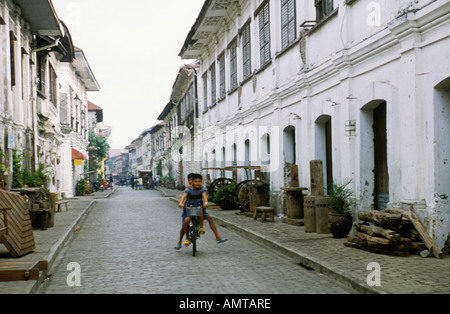 Philippines Vigan Historic Mestizo District Ancestral Houses Stock Photo