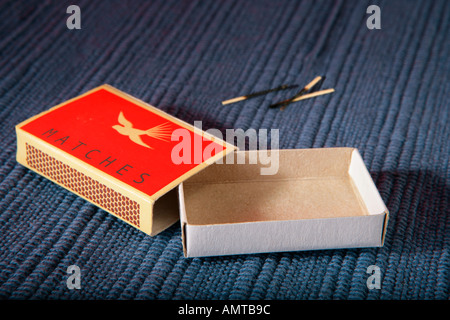An empty box of stick matches Stock Photo