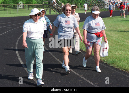 Senior citizens participate in senior Olympic sporting games St Clair Michigan Stock Photo