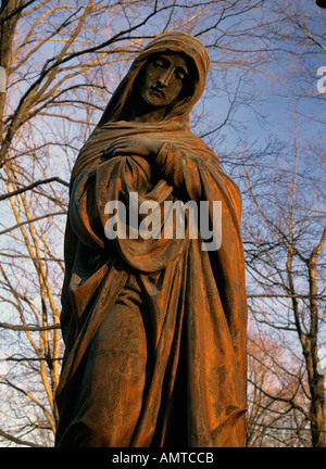 Statue in an Old Historical Graveyard in New England vertical Stock Photo