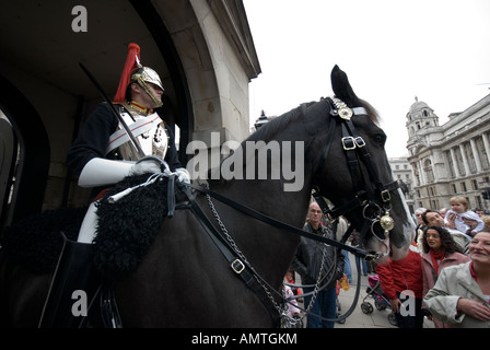 Mounted guardsmen from the Life Guards Regiment British Household Cavalry Stock Photo