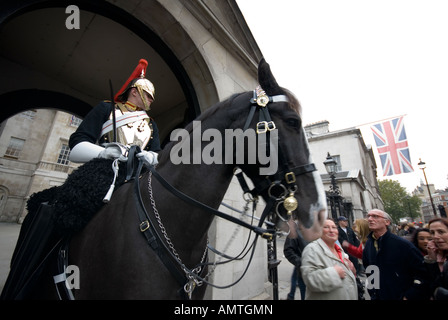 Mounted guardsmen from the Life Guards Regiment British Household Cavalry Stock Photo