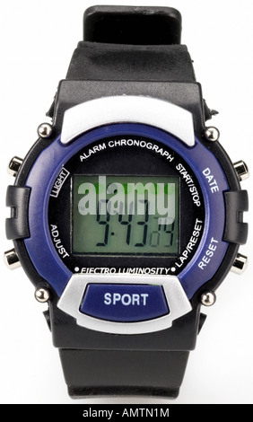 An electronic watch on white background Stock Photo