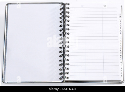 An adress book on white background Stock Photo