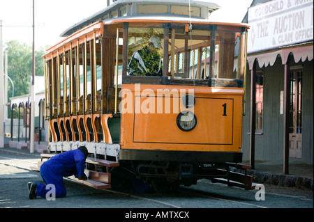 the Kimberley mine, diamons, gem, Africa, Afric, Sudafrica, Sudafric, geology, manufacture, rail, railway, train, transport Stock Photo