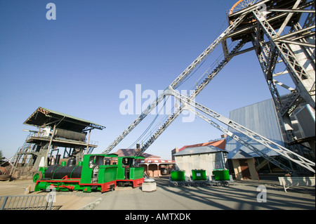 the Kimberley mine, diamons, gem, Africa, Afric, Sudafrica, Sudafric, geology, manufacture, rail, railway, train, transport Stock Photo