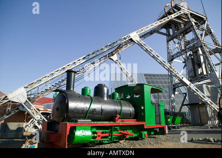 the Kimberley mine, diamons, gem, Africa, Afric, Sudafrica, Sudafric, geology, manufacture, rail, railway, train, transport Stock Photo