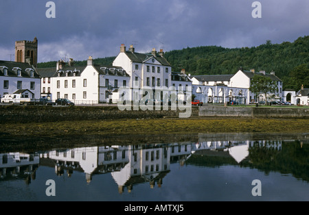 Historic houses facing the port, Inverary, Scotland Stock Photo