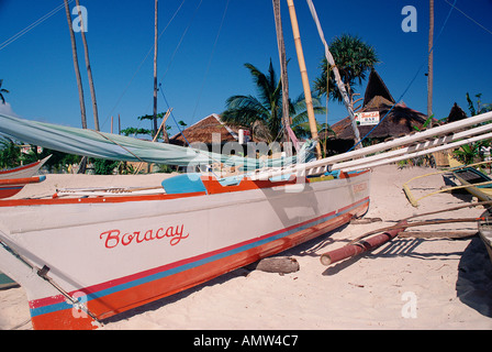 White Beach Boracay Island the Philippines Stock Photo