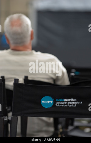 Director 's chairs at Media Guardian Edinburgh International Television Festival Stock Photo