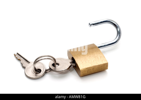Small personal lock and keys Stock Photo