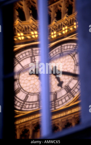 Reflection of Big Ben, Canon Row, London, 1840 - 1888. Architect: Sir Charles Barry Stock Photo