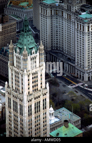 Woolworth Building, New York City, 1913. Exterior. Architect: Cass Gilbert Stock Photo
