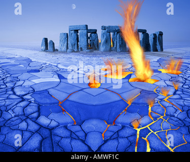 GB - DIGITAL CONCEPT: Stonehenge 3000 Stock Photo