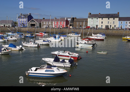 Aberaeron harbour Ceredigion West Wales colourful scene Stock Photo