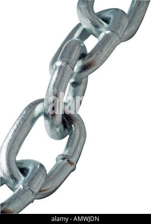 Stainless steel chain close up on a white background Stock Photo - Alamy