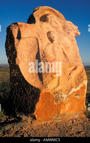 Sculpture, Motherhood, Broken Hill sculptures, Barrier range, New South Wales, Australia Stock Photo