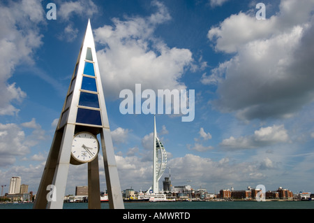 spinnaker tower Portsmouth viewed from the tide clock at Gosport Stock Photo