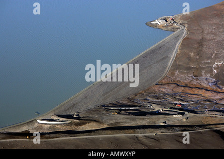 Aerial view of The Karahnjukar hydroelectric dam and reservoir in east Iceland Oktober 2007 Stock Photo