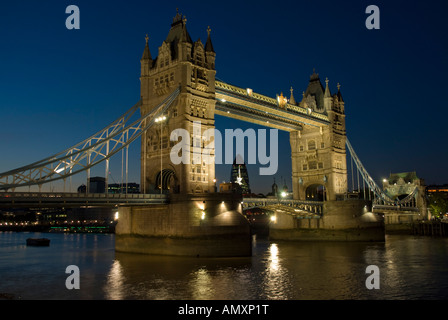 Bridge across river, Tower Bridge, Thames River, London, England Stock Photo