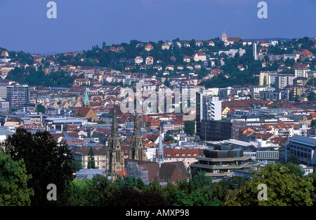 Germany Baden Wurttemberg Stuttgart A View over Stuttgart from Karlshohe Stock Photo