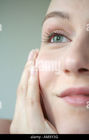 Close-up of young woman smiling Stock Photo