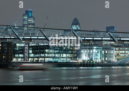 Millennium Bridge across the River Thames in London England Britain United Kingdom UK Stock Photo