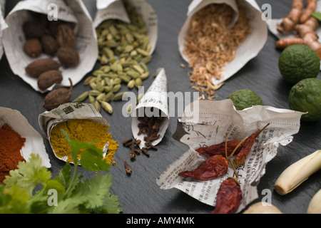 Close-up of assorted spices Stock Photo