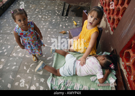 Girls in Havana nursery school. Stock Photo