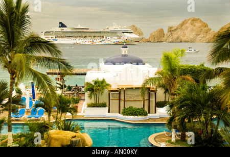 Mexico Baja California Scenic view from a room at the Pueblo Bonita Hotel Cabo San Lucas Stock Photo