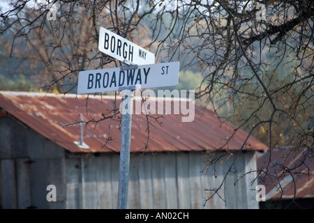 Street signs ..Broadway & Borgh.... Stock Photo