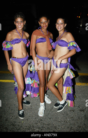 Young women in skimpy costumes at Carnival, Havana, Cuba. Stock Photo