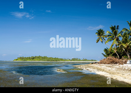 Maldives Addu Atoll Feydhoo west coast Dhiguhura island Stock Photo