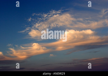 swirling clouds at sunset or sunrise Stock Photo