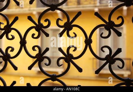 Iron window grate detail Venice Italy Stock Photo