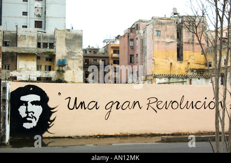 Revolution slogan on a street wall in Havana Stock Photo