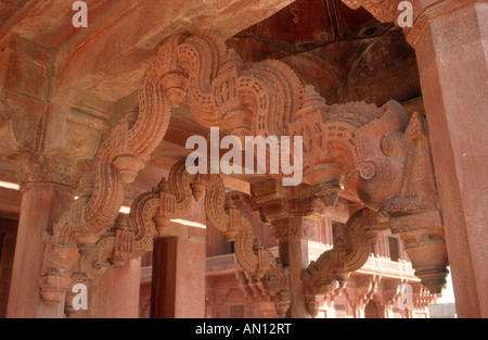 Interior detail at Fatehpur Sikri, ancient site near Agra, India. Stock Photo
