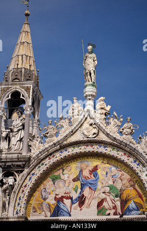 Basilica di San Marco beside the Palazzo Ducale in the Piazza San Marco (San Marco Square) in Venice, Veneto, Italy, Europe. Stock Photo