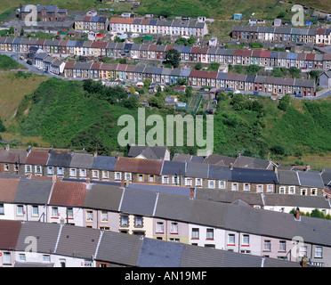 Terraced housing Tylorstown Rhondda Valley Wales UK Stock Photo