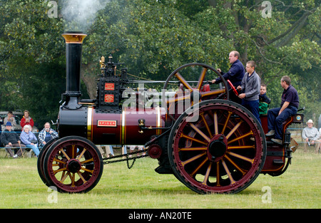 Burrell Single Crank Compund Traction Engine Registration number KE 2739 built in 1908 pictured at vintage steam rally UK Stock Photo