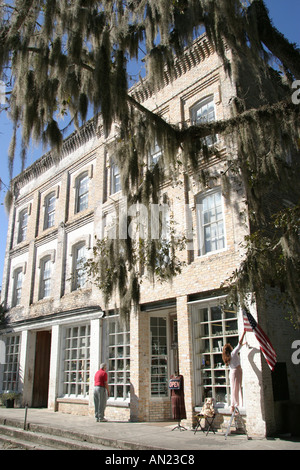 Florida Micanopy,former Seminole Indian capital named for Seminole chief,numerous antique and collectible Shops,shopping shopper shoppers shop shops m Stock Photo