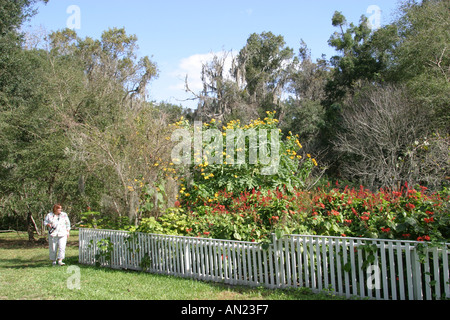 Gainesville Florida,Kanapaha Botanical Gardens,Hummingbird Garden,rare plants from around the world,visitors travel traveling tour tourist tourism lan Stock Photo