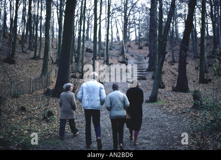 family group in woods Stock Photo