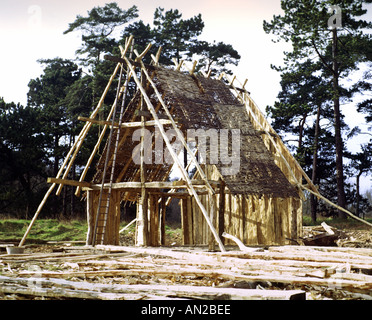 Reconstruction of Anglo Saxon house West Stow Stock Photo