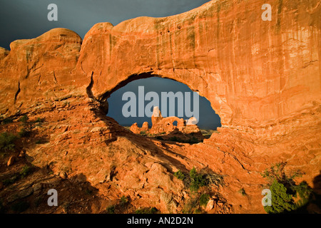 North Window in the Arches National Park, Utah, USA Stock Photo